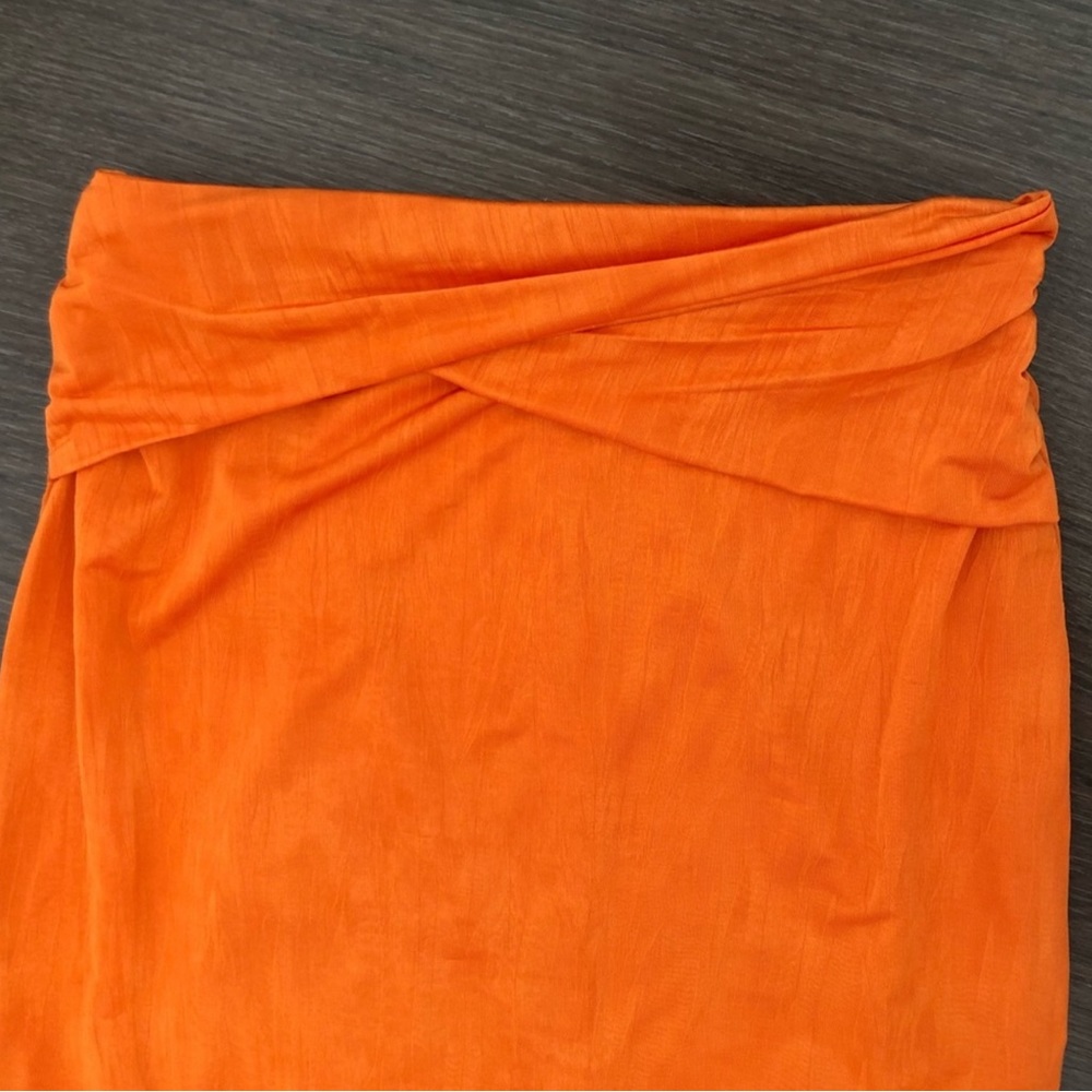 Revolve Orange Two-Piece Twist Crop & Maxi Skirt Dress - Picture 4 of 6